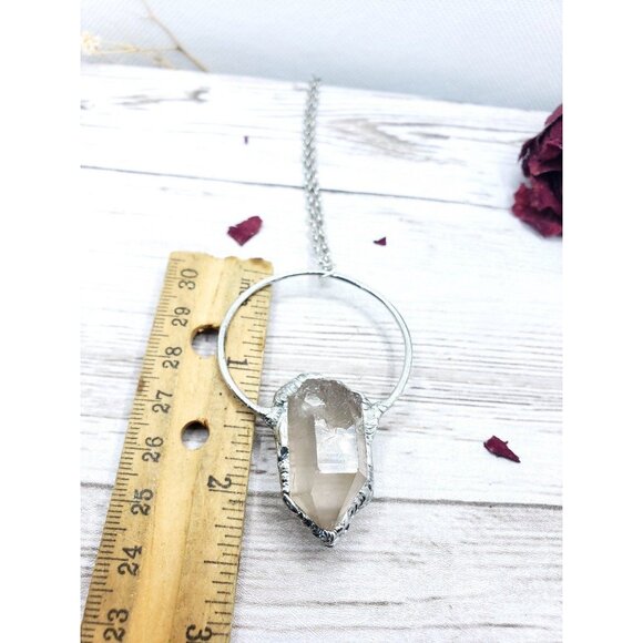 Quartz Statement Crystal Necklace Handmade Boho Jewelry - Picture 12 of 12